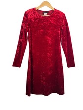 VTG Connected Apparel whimsigoth velvet mini dress vibrant red 90s sz 8