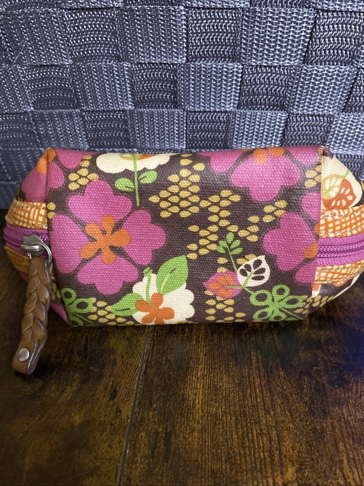 Bolsa de cosméticos de lona recubierta vintage fósil 'vintage' bolsa de maquillaje estuche floral Foto 4 de 4