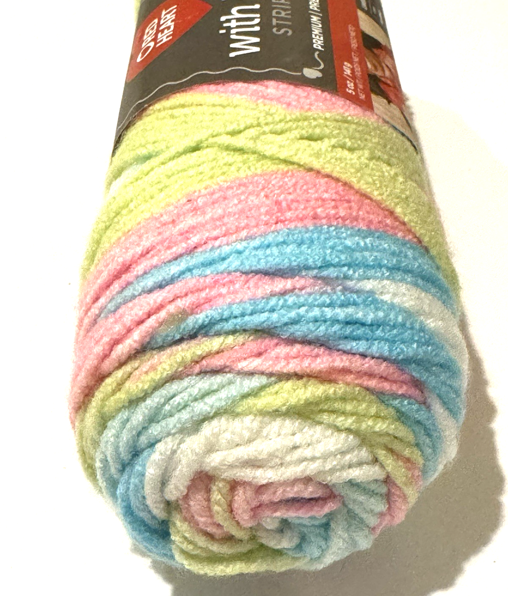 Red Heart With Love Stripes Yarn 1973 Candy Stripe DL K3097 Baby