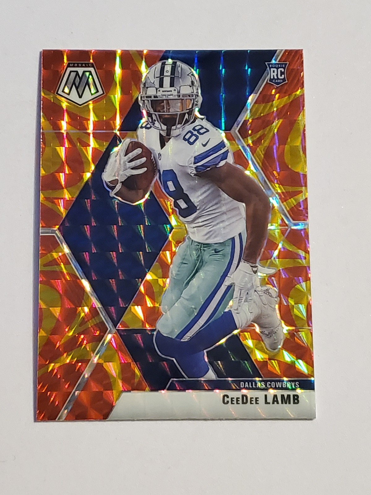 CeeDee Lamb 2020 Panini Mosaic #207 Rookie RC Reactive Orange Prizm - Mint