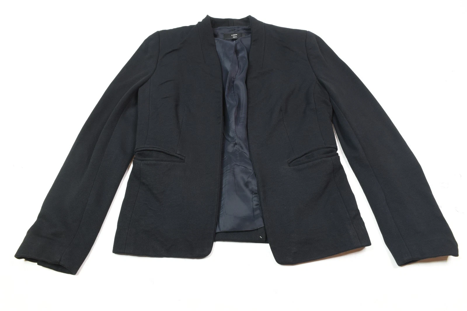 J.Crew 365 Going-Out Blazer Womens 4 Black Stretch Twill Slim Fit Stand-Collar