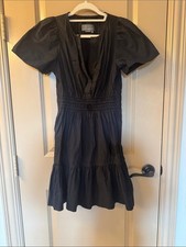 Anthropologie   Black Puff Sleeve Tiered Dress #001