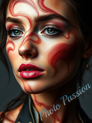 Foto A4 Portrait Frau Beauty Portrait Farben Poster Kunstdruck (4161)