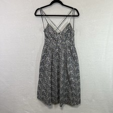 J Crew Liberty Fabrics Speghetti Strap Dress Women’s 0 Blue Floral Lined Pockets