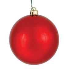 Vickerman N591503DSV Red Shiny UV Drilled Ball Ornament  6 in. - 4 per Bag