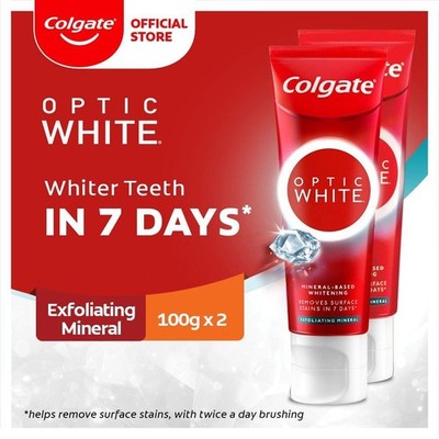 Colgate Optic White Exfoliating Mineral Toothpaste Strong Stain Removal