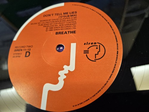 Breathe Don't Tell Me Lies 12" Vinyl Record Double Single 1986 - Foto 16 di 19
