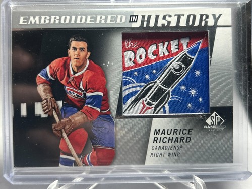 Maurice Richard #75 2021 SP Game Used Embroidered in History card
