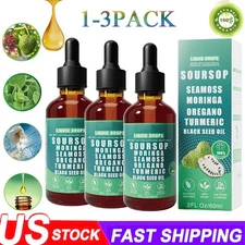 Soursop Bitters Liquid Drops 10 in 1 with Sea Moss, Moringa, Turmeric, Black See