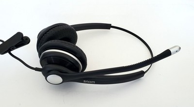 Snom SNO-A100D A100D Wired Binural 2 Earts Headset Quick Release QD Wideband