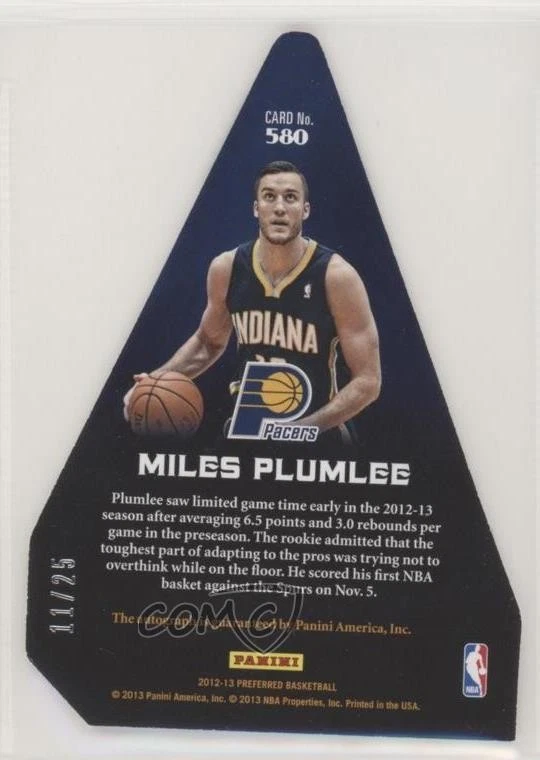 2012-13 Panini Preferred Silver /25 Miles Plumlee #580 Rookie Auto RC - Image 2 of 2