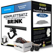 Anhängerkupplung BRINK abnehmbar für FORD Transit Custom +E-Satz NEU kpl.