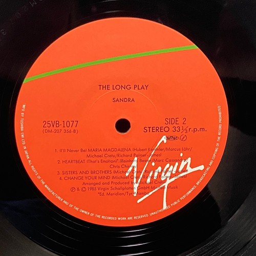 Sandra The Long Play Japan LP Record 25VB-1077 Arabesque 1985 Virgin - Picture 7 of 8