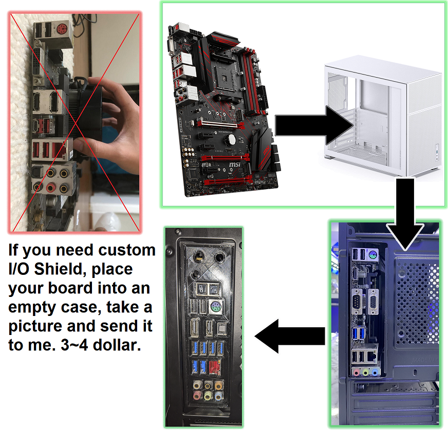[Fast Ship] 4 (FOUR) Motherboard, IO Shield, I/O Plate, 3D Printed | eBay