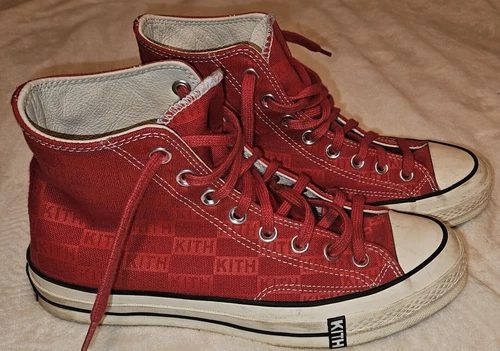 KITH x CONVERSE RED CHUCK TALYOR ALL STAR 70 高帮运动鞋女式 9 男式 7 - 第 9 张/共 19 张