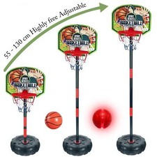 Kids Playset Adjustable Basketball Hoop Set LED Ball Sports Activity Game Set