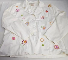 Monroe And Main Women's Blazer Sport Coat White Embroidered Size 2X