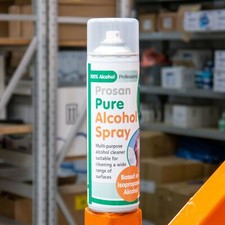 Prosan Pure 100% Alcohol Spray Isopropanol Isopropyl Surface Cleaning x 12 500ml
