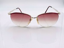 Vintage Liberty Janet 1 Red Gold Metal Oval Sunglasses Japan FRAMES ONLY