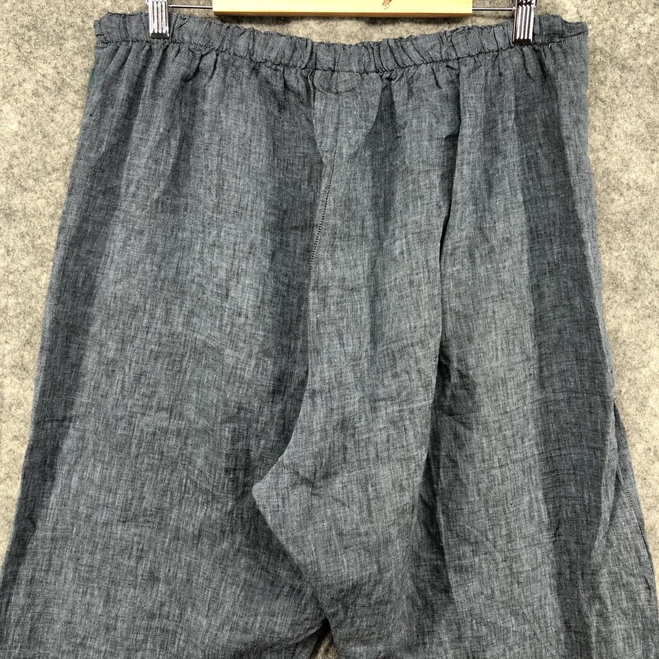 Pantalones de lino Bryn Walker para mujer XL recortados pierna ancha Lagenlook frente plano tirar Foto 4 de 4