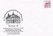 Ganzsachenumschlag 1980 - Herford - Kaiserliches Postamt - post office
