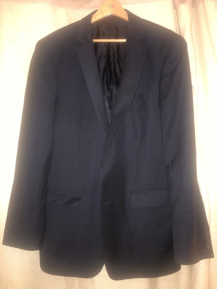 TRAJE A RAYAS AZUL HOMBRE JOHN VARVATOS SOHO FIT 44 PANTALONES LARGOS 36X33 Foto 2 de 4