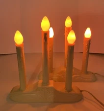 VTG 3 Light Candolier Drip Candelabra Electric Christmas Window Candles LOT OF 2