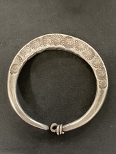 Antique North African Berber Tribe Moroccan Stamped Tension Bangle Bracelet
