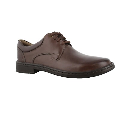 Clarks Men's Gadson Plain Oxfords Dark Brown Leather Casual
