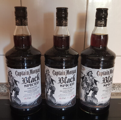 NEU 3 x 1 LITER CAPTAIN MORGAN BLACK SPICED RUM - 40% FLASCHE SCHNAPS