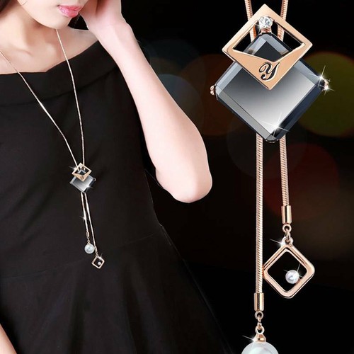 Women Fashion Elegant Geometric Long Chain Tassel Pendant Necklace Jewelry FB - Picture 4 of 14