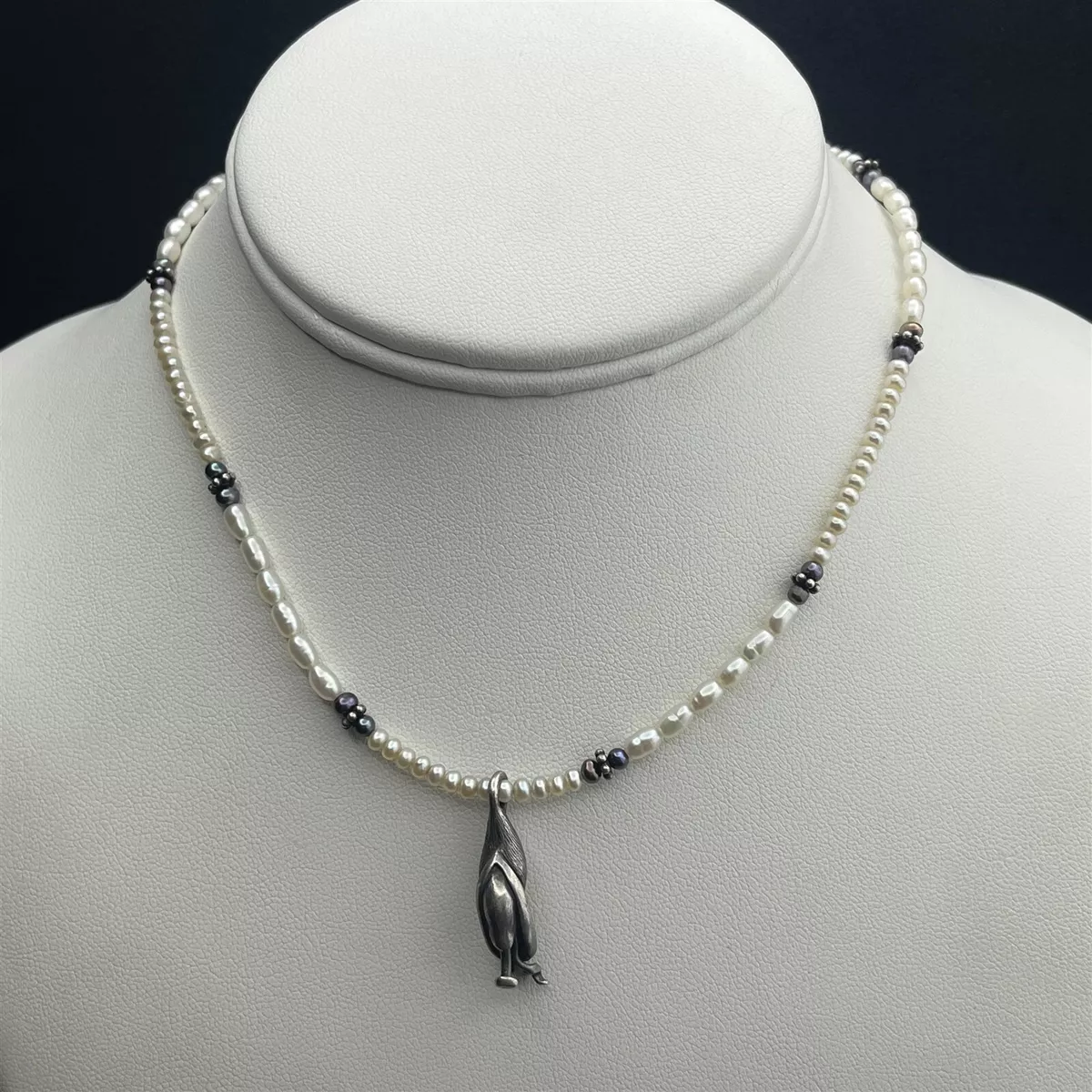 Retired Mignon Faget Freshwater Pearl Flower Beaded Sterling