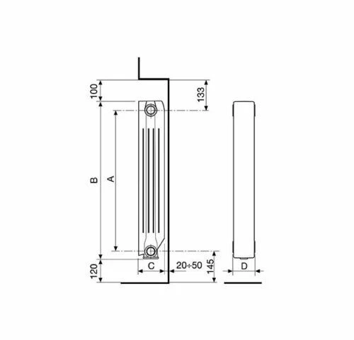 RADIATORE ALLUMINIO FONDITAL mod. BLITZ SUPER B4 int. 800 - Imagen 2 de 3