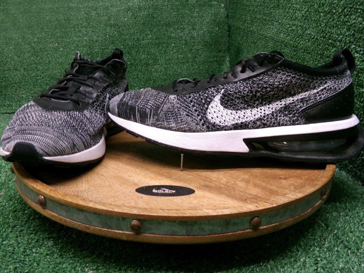 Nike Men Air Max Flyknit Racer Running Shoes Black White Oreo