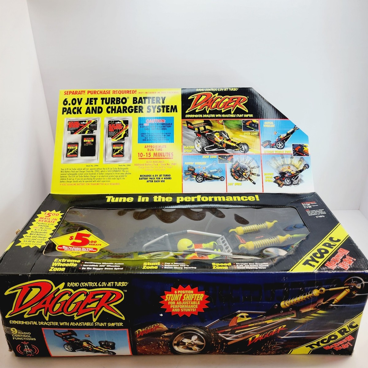 Vintage 1996 Tyco RC Dagger 1/12 radio control 6.0V Jet Turbo