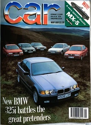 CAR MAGAZINE MAY-1991 - BMW 325i E36, Audi 90, Alfa 75, Mercedes 600SEL V12 W140 - Image 1 of 4