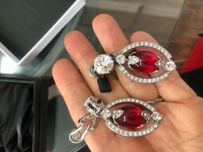Miu miu crystal Ohrclips silber 