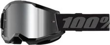 100% Strata 2 MX Goggle Black w/ Silver Mirrored Lens - Adult NEW