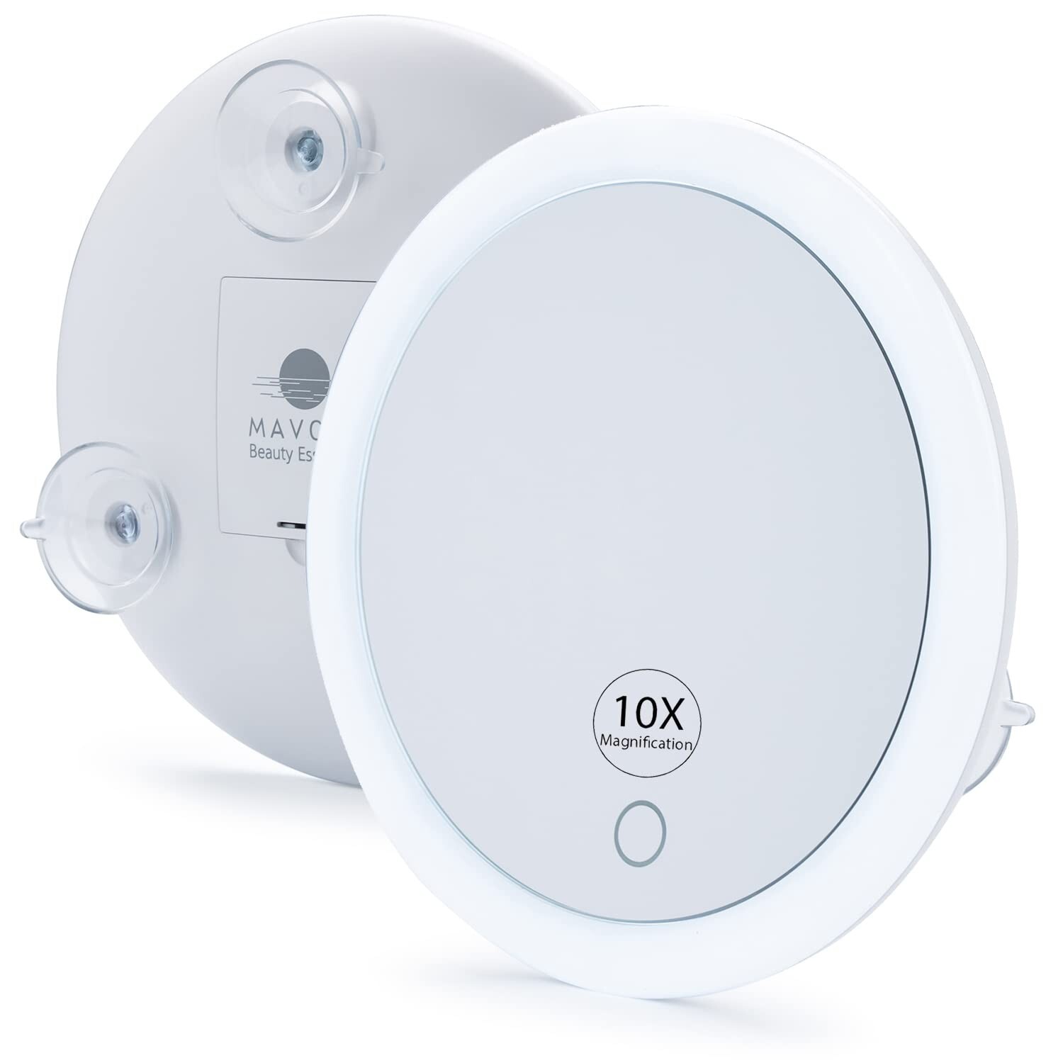 10X Magnifying LED Mirror with 3 Suction Cups – Compact & Lightweight