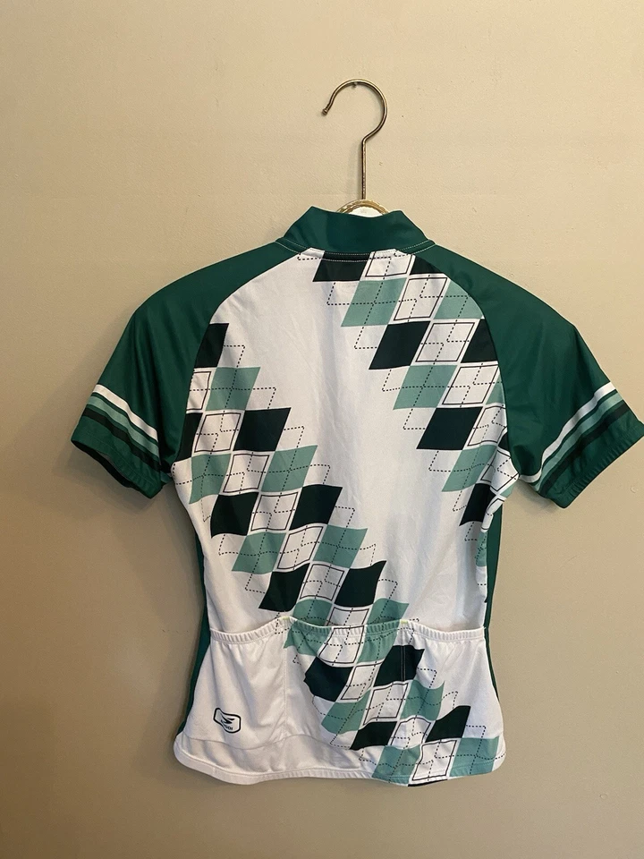 Camiseta de ciclismo Sugoi feminina poliéster verde argila branca 1/2 zíper SS P - Imagem 3 de 4