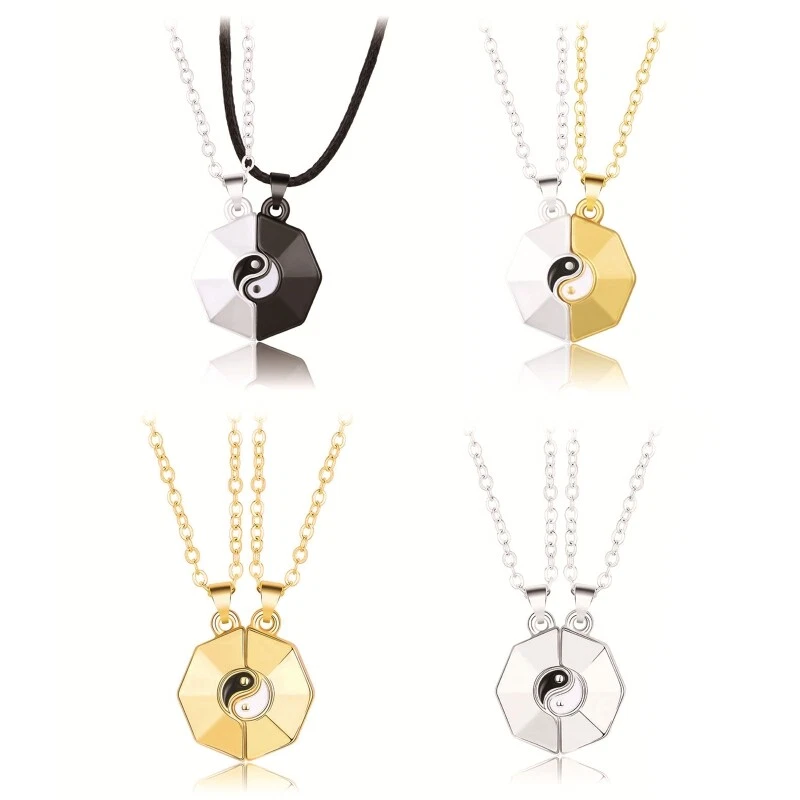 2Pieces set for Pendant Couple Necklaces Magnet Matching Necklace