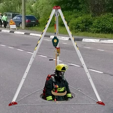 544.3kg/1200lbs Confined Space Tripod Kit Lifting Winch Sewer Rescue Tripod Kit
