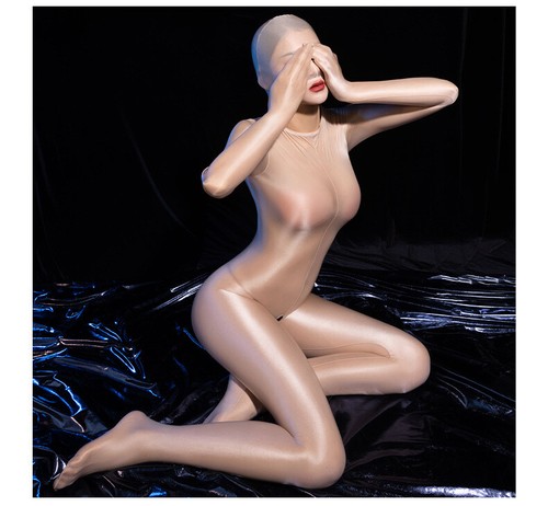 Tuta Donna Trasparente Lucido Lucido Tuta Piena Bodystocking Senza Uncinetto Con Guanti - Foto 12 di 27