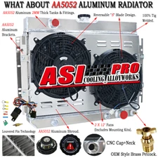 For 1963-68 Chevy Impala Belair Chevelle Caprice 4 Row Radiator Shroud Fan Kits