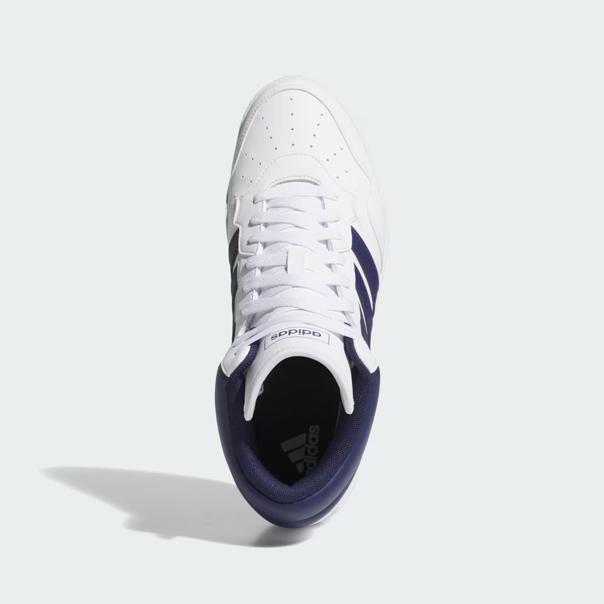 Adidas Hoops 4.0 Mid Shoes Mens Size 12 White Navy Blue Basketball Casual JQ9995 Adidas Hoops 4.0 Mid (JQ9995) cloud white/dark blue/grey two  main image 3