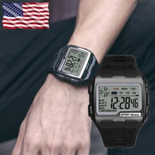Men's Waterproof Watch Sports Multifunctional Large Screen LED Digital 30m Black