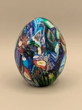 Stunning, Signed Murano Vetreria 3 Fiori End of Day Scrambled Millefiori Egg