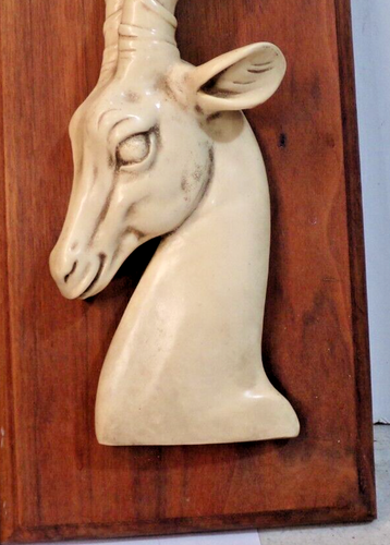 1950s ITALIAN ALABASTER MARBLE African Impala Wall Plaques WORLD GIFT set of 2 - Picture 5 of 8