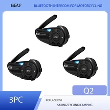 EJEAS Q2 Motorcycle Helmet Group Intercom Bluetooth FM CVC Noise Reduction 3X