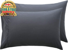 Luxury 2X Pillowcase Egyptian Cotton Soft Extra Large Fit Pillow Box Black 50X75